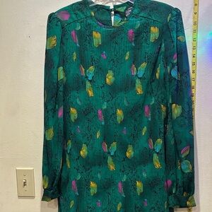 Lisa Michaels Green and Yellow floral Dress